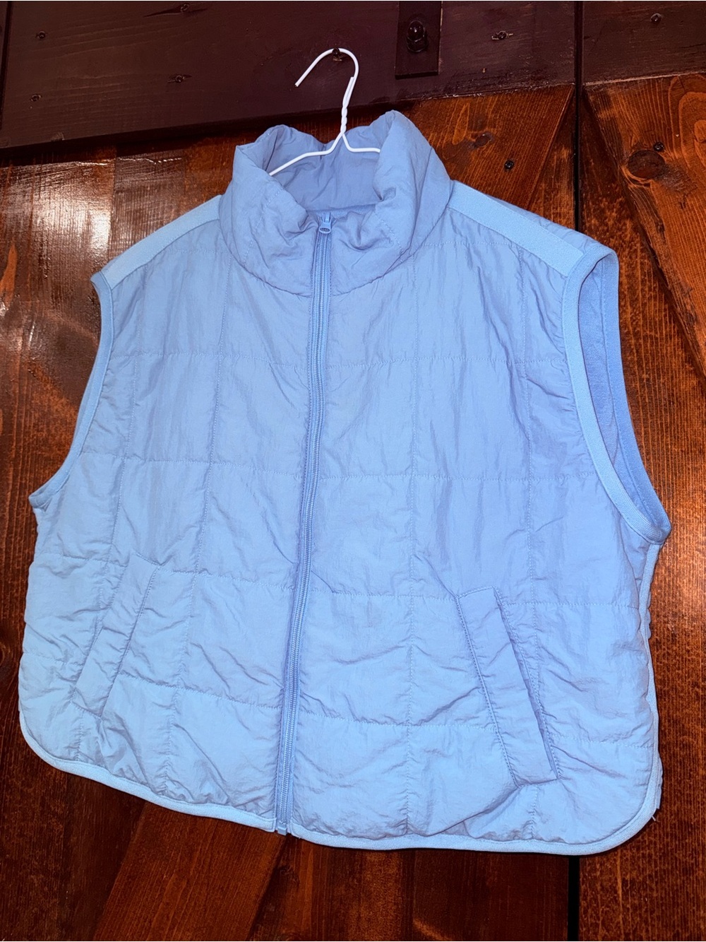 Thread & Supply Powder Blue Quilted Oversized Puffer Vest